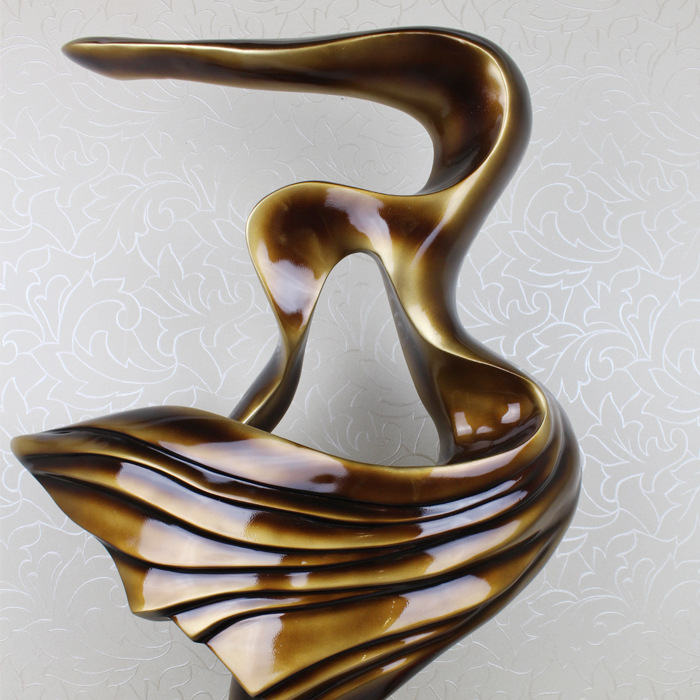 厂家直销 欧式抽象飘带摆件，高端树脂工艺品的家居魅力